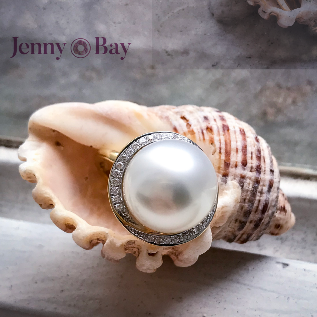 South Sea Pearl and Diamond Rings