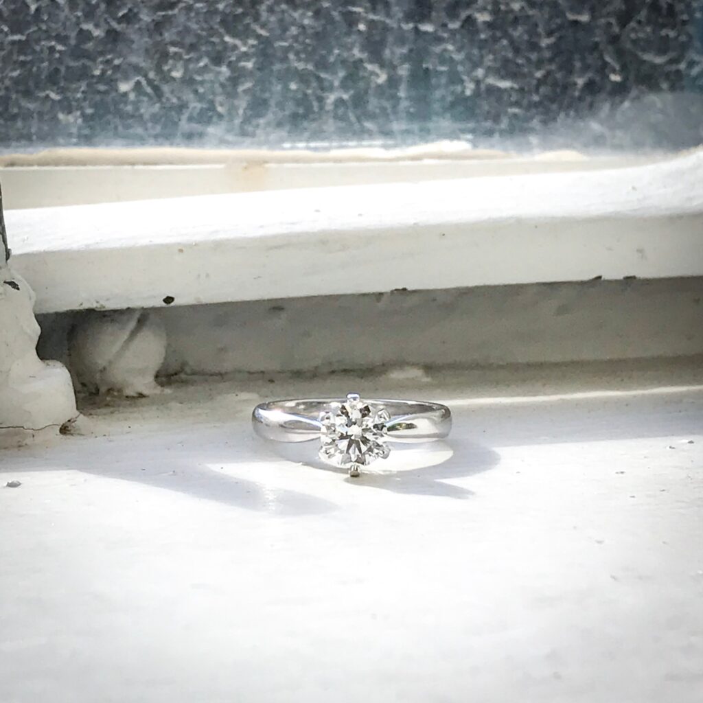Round Solitaire Engagement Diamond Ring