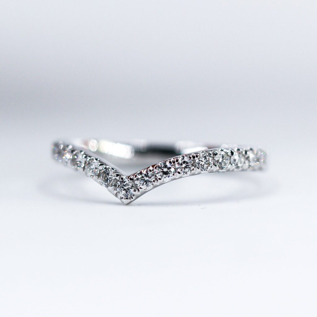 V-Shaped Lady's Diamond Wedding Bands
