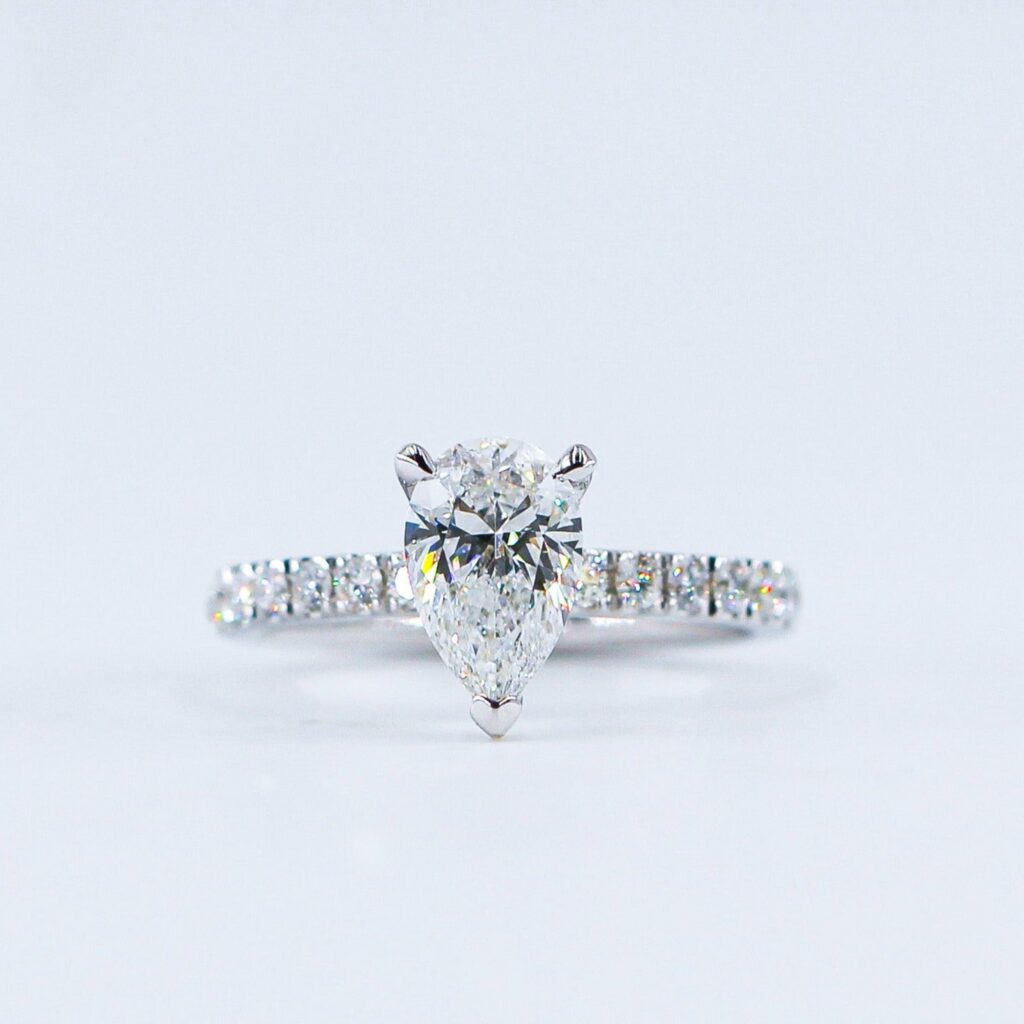 Pear Shoulder Diamond Engagement Rings