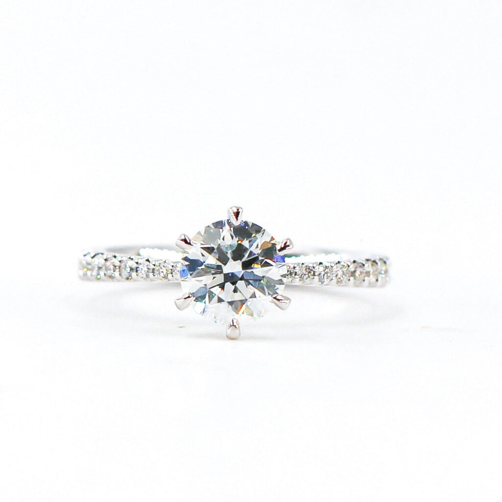 Round Cut Side Diamond Engagement Rings
