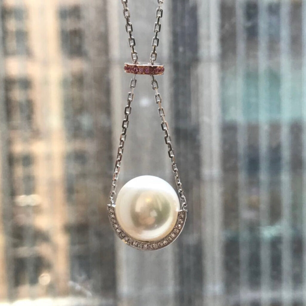 South Sea Pearl and Diamond Pendants
