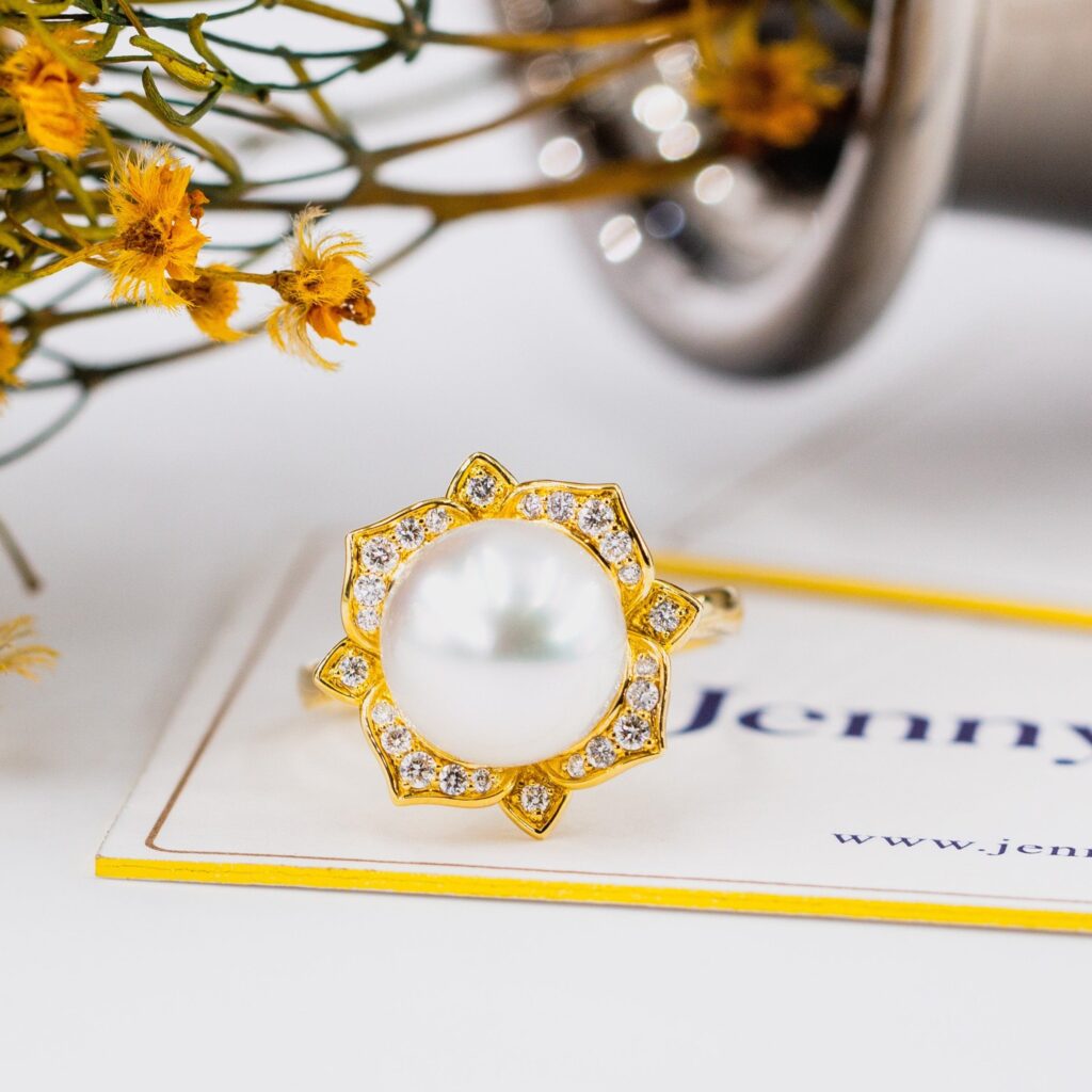South Sea Pearl and Diamond Rings