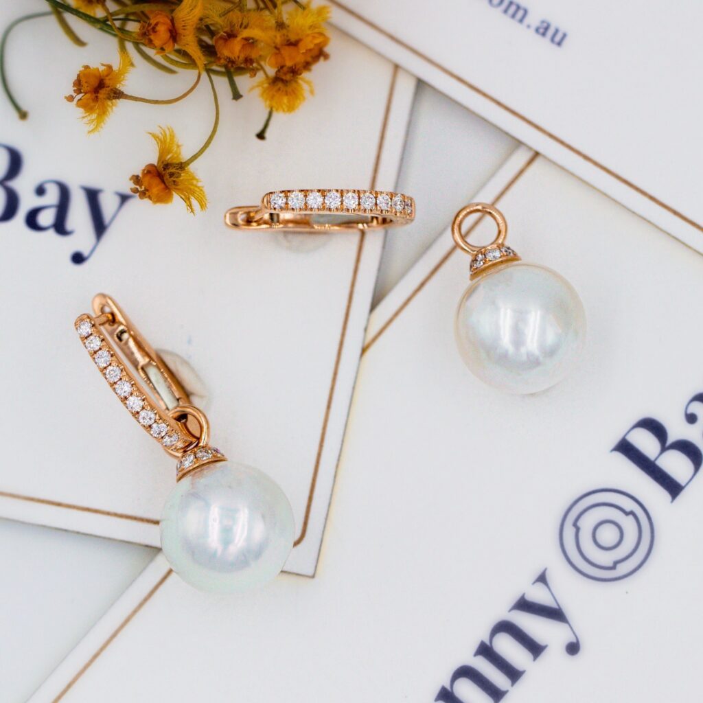 South Sea Pearl and Diamond Earrings