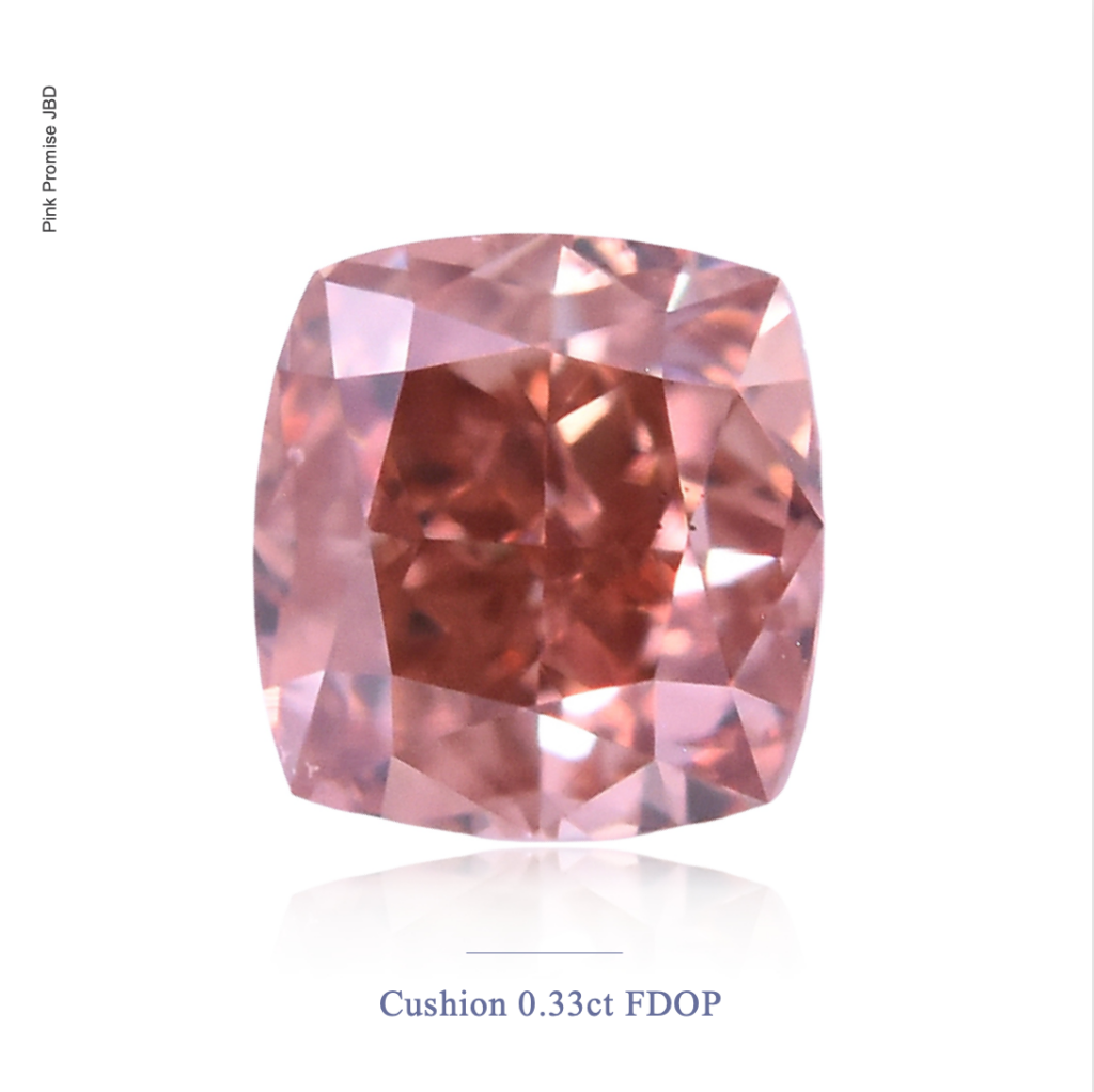 Cushion Shape Orangy Pink Color Diamondns