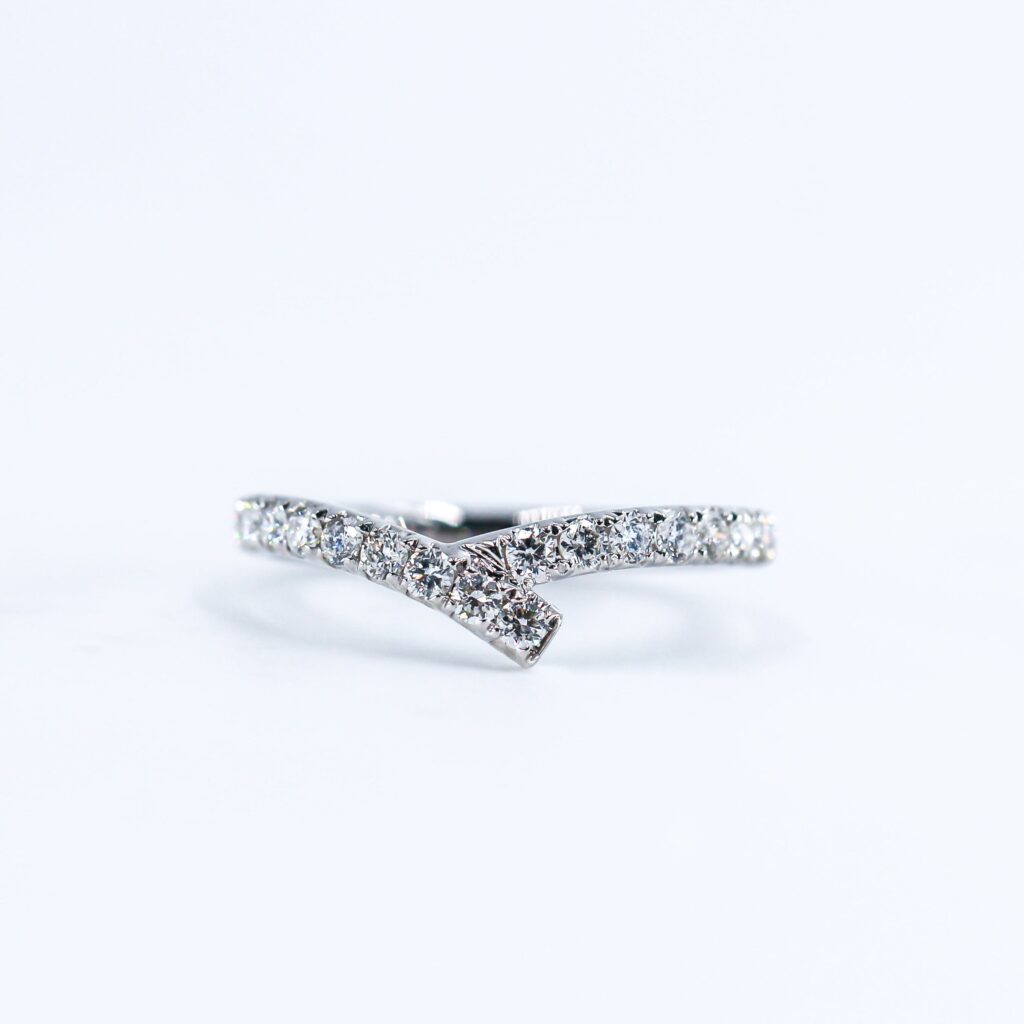 Diamond Chevron Lady's Wedding Bands