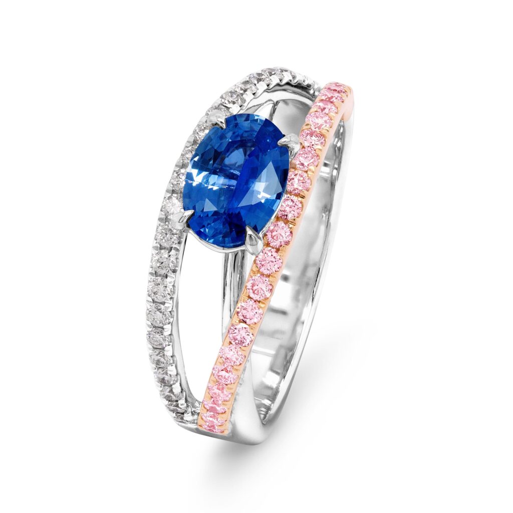 Sapphire and Argyle Pink Diamond Rings
