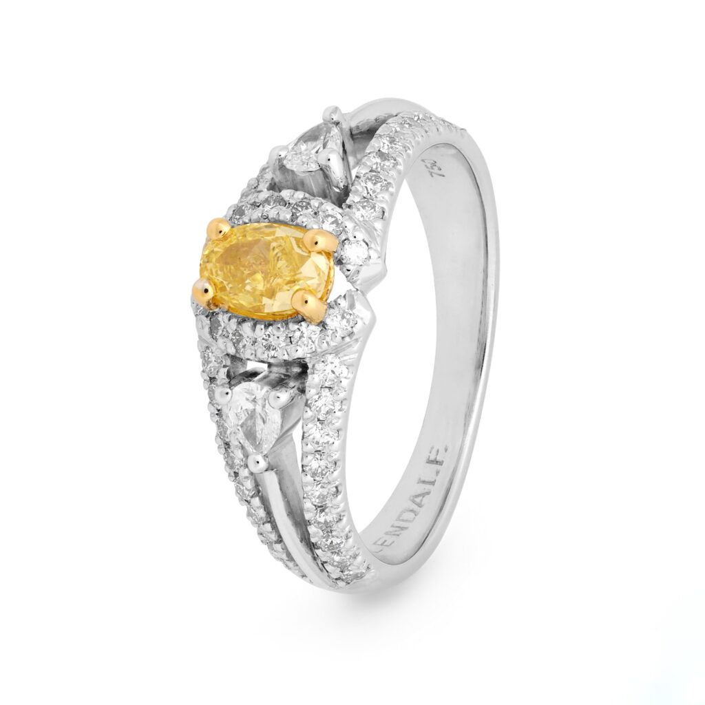 Yellow and White Diamond Rings