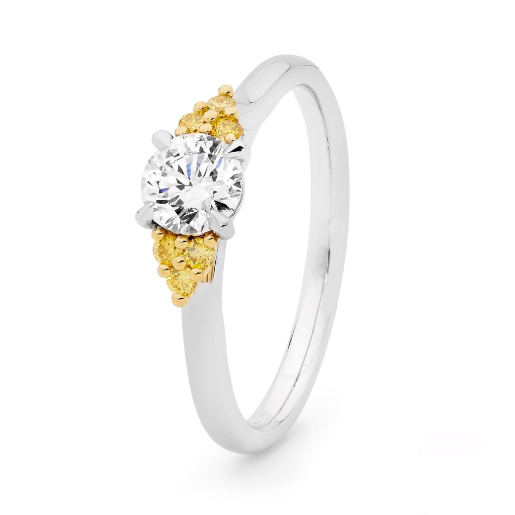 White and Yellow Diamond Rings
