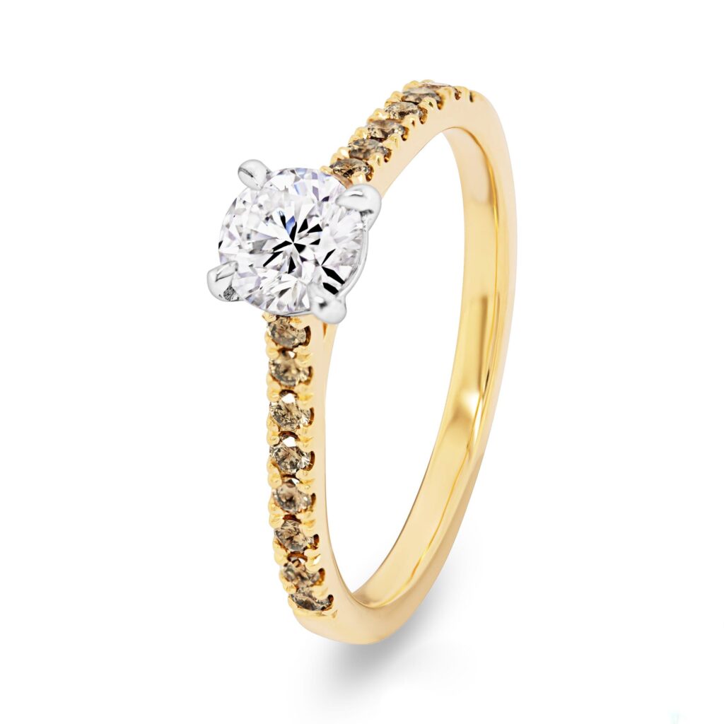White and Champagne Diamond Rings