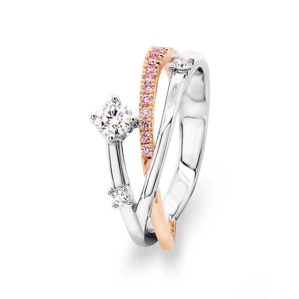 Argyle Pink Diamond and White Diamond Rings