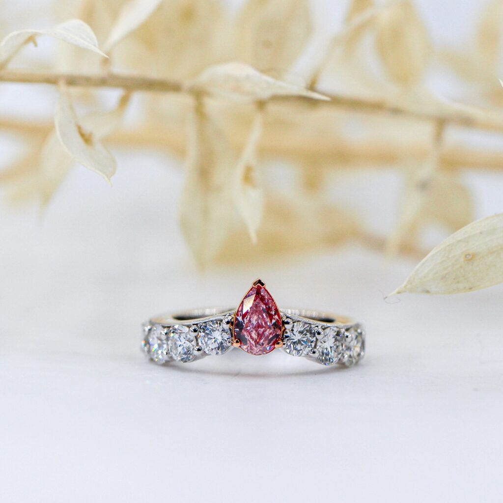 Pear Shape Argyle Pink Diamond Rings  Brisbane for sale