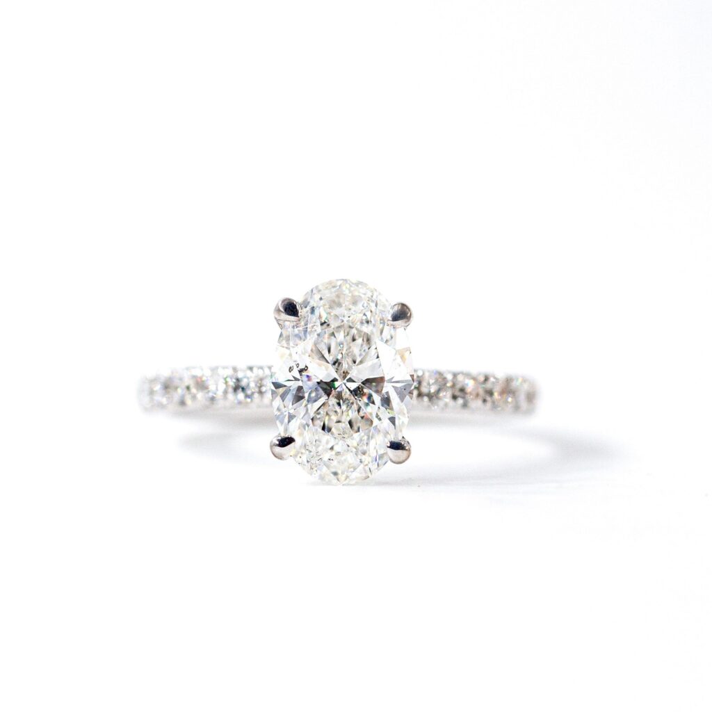 oval cut diamond shoulder engegement rings melbourne australia custom design