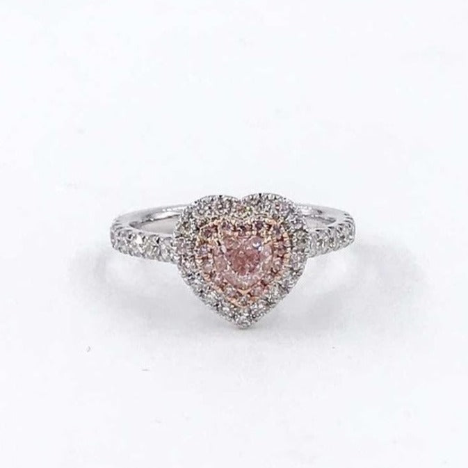 Heart shape argyle pink diamond halo rings Perth best value