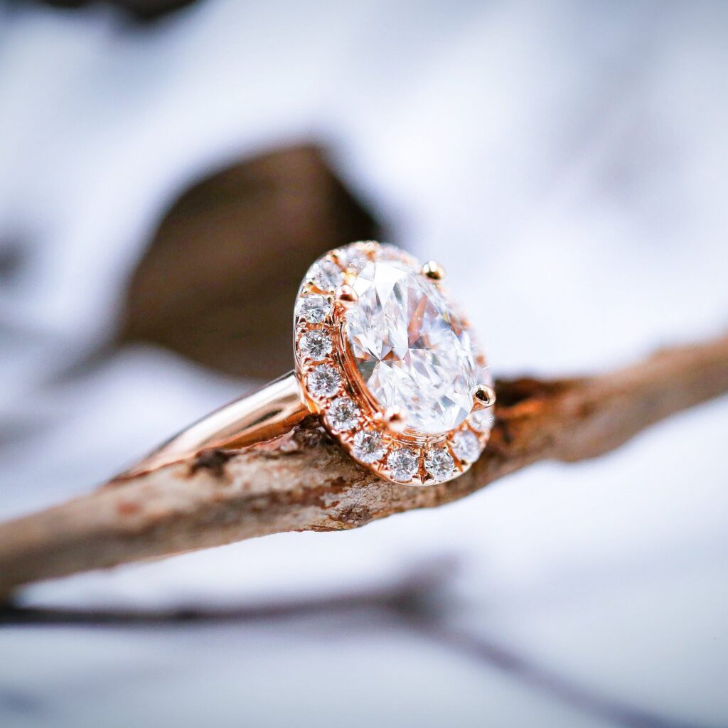 oval cut diamond halo engagement rings perth australia custom design