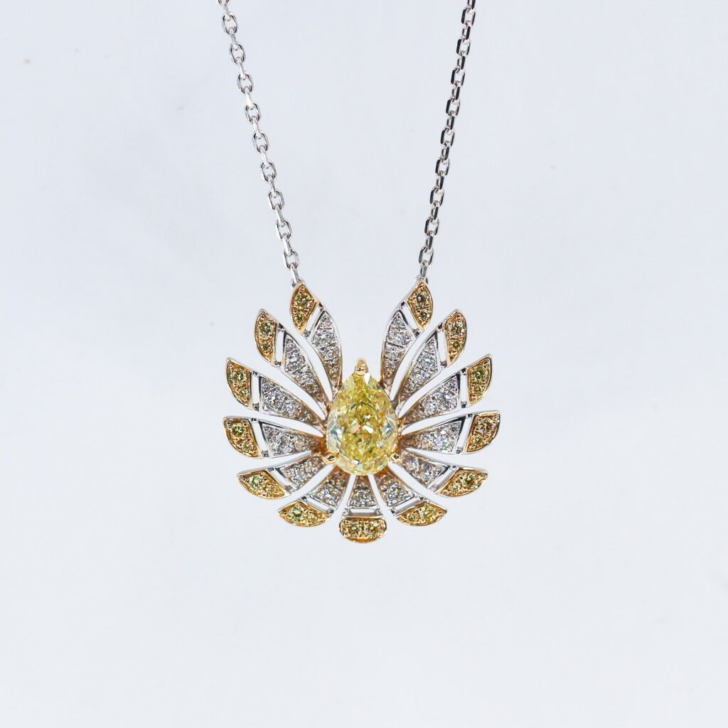 Pear shaped fancy intense yellow diamond pendants brisbane High-quality jewelry at best price