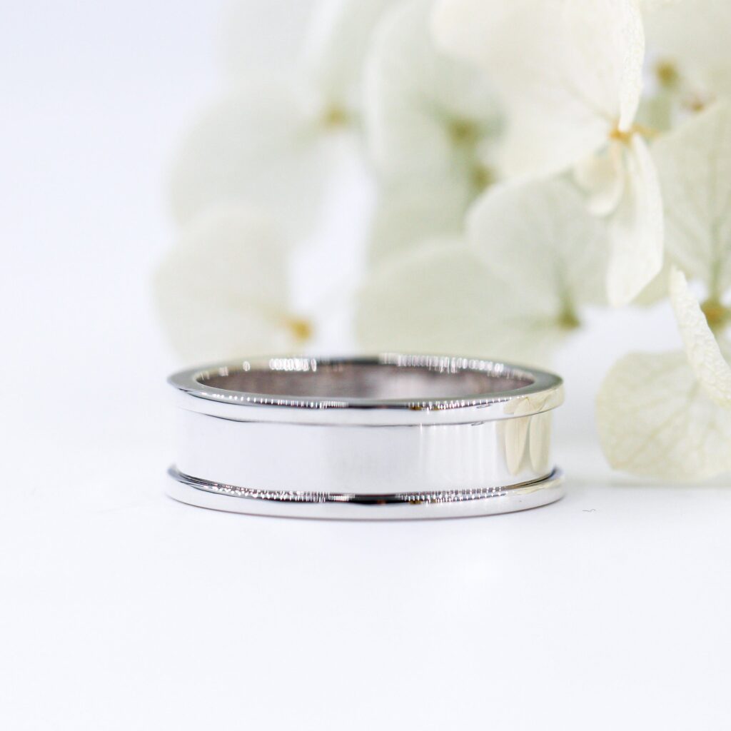 18k White Gold Wedding Bands Sydney unique design
