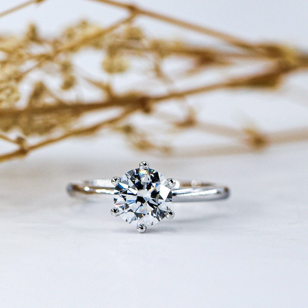 round brilliant cut diaond solitaire engagement rings sydney australia custom ring