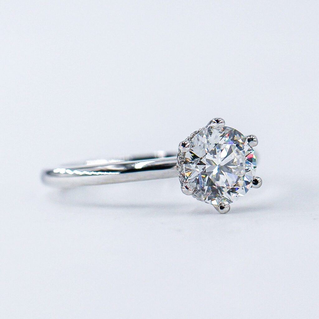 round brilliant cut diaond solitaire engagement rings sydney australia custom ring