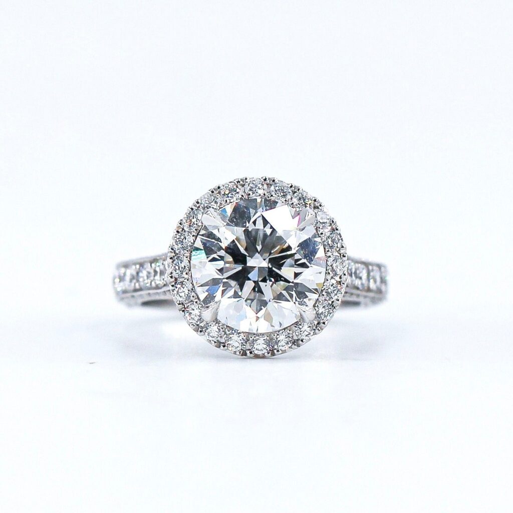 round brilliant cut diamond halo engagement rings perth best price