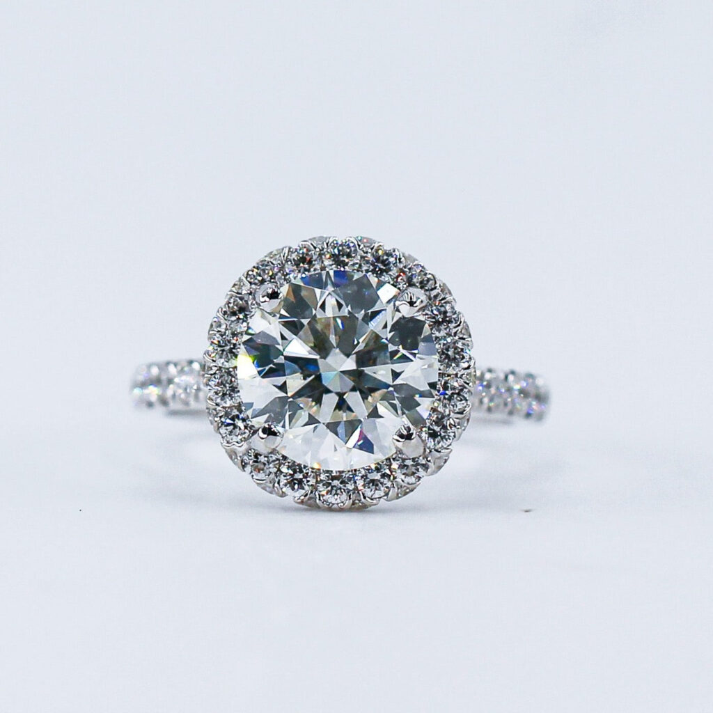 round brilliant cut diamond halo engagement rings perth best price