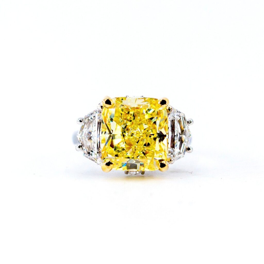 Cushion cut yellow diamond rings Melbourne Luxury jewelry on sale
