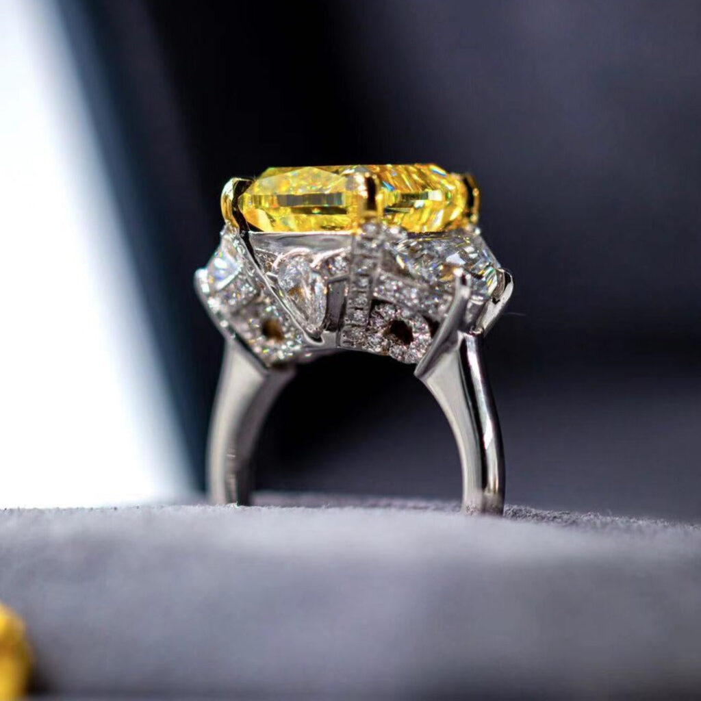 Cushion cut yellow diamond rings Melbourne Luxury jewelry on sale