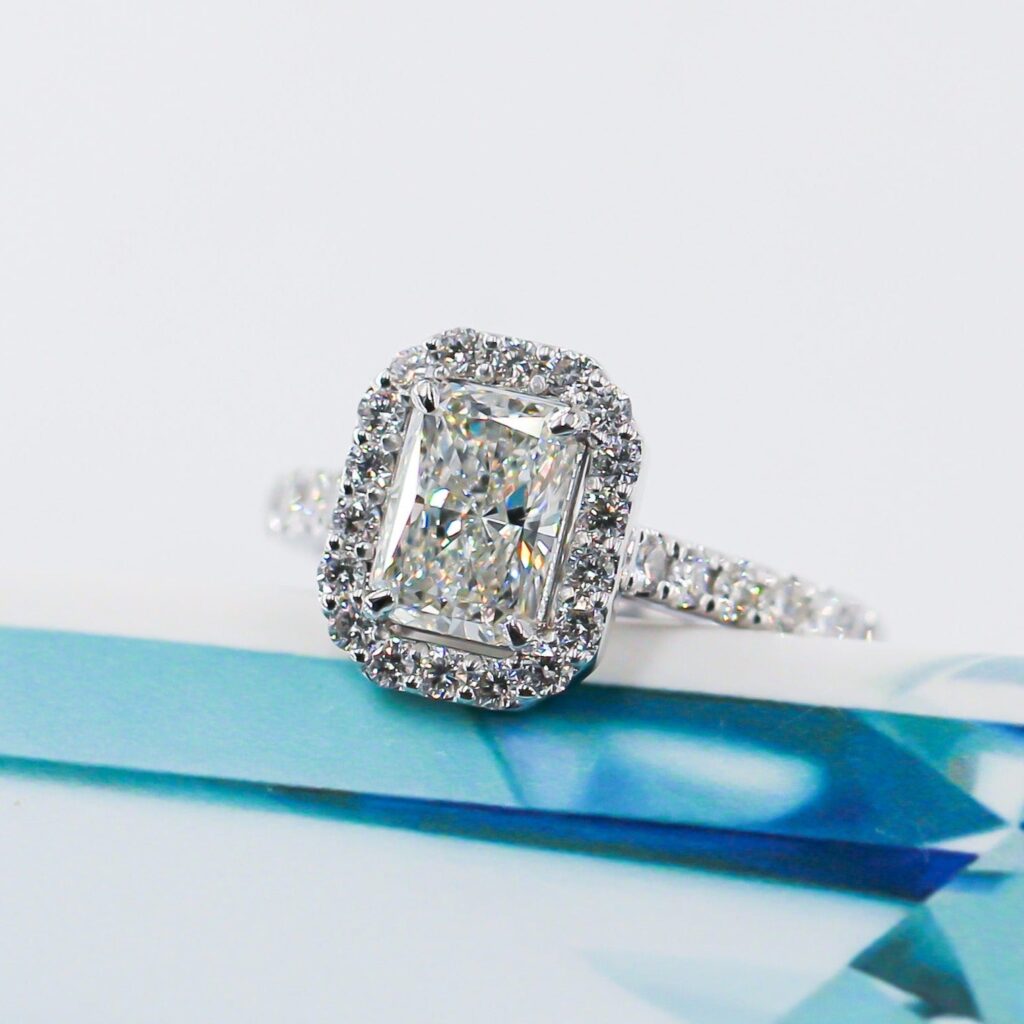 radiant cut diamond engagement rings brisbane australia for sale