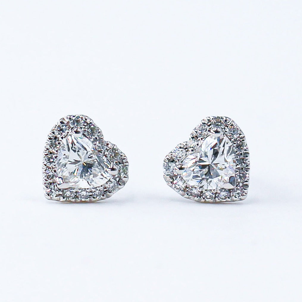 heart shape diamond earrings brisbane unique design