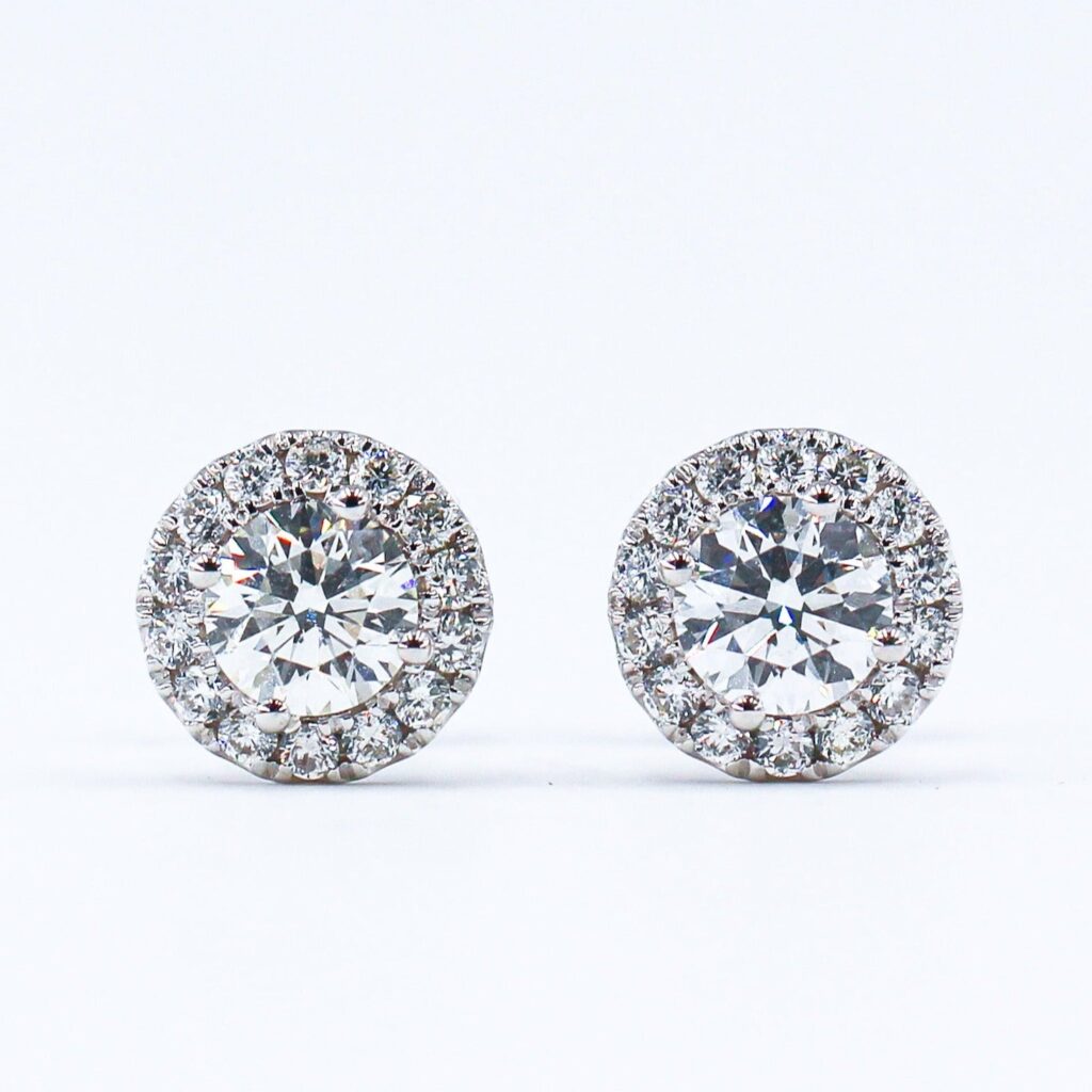 Round brilliant cut diamond earrings sydney for sale