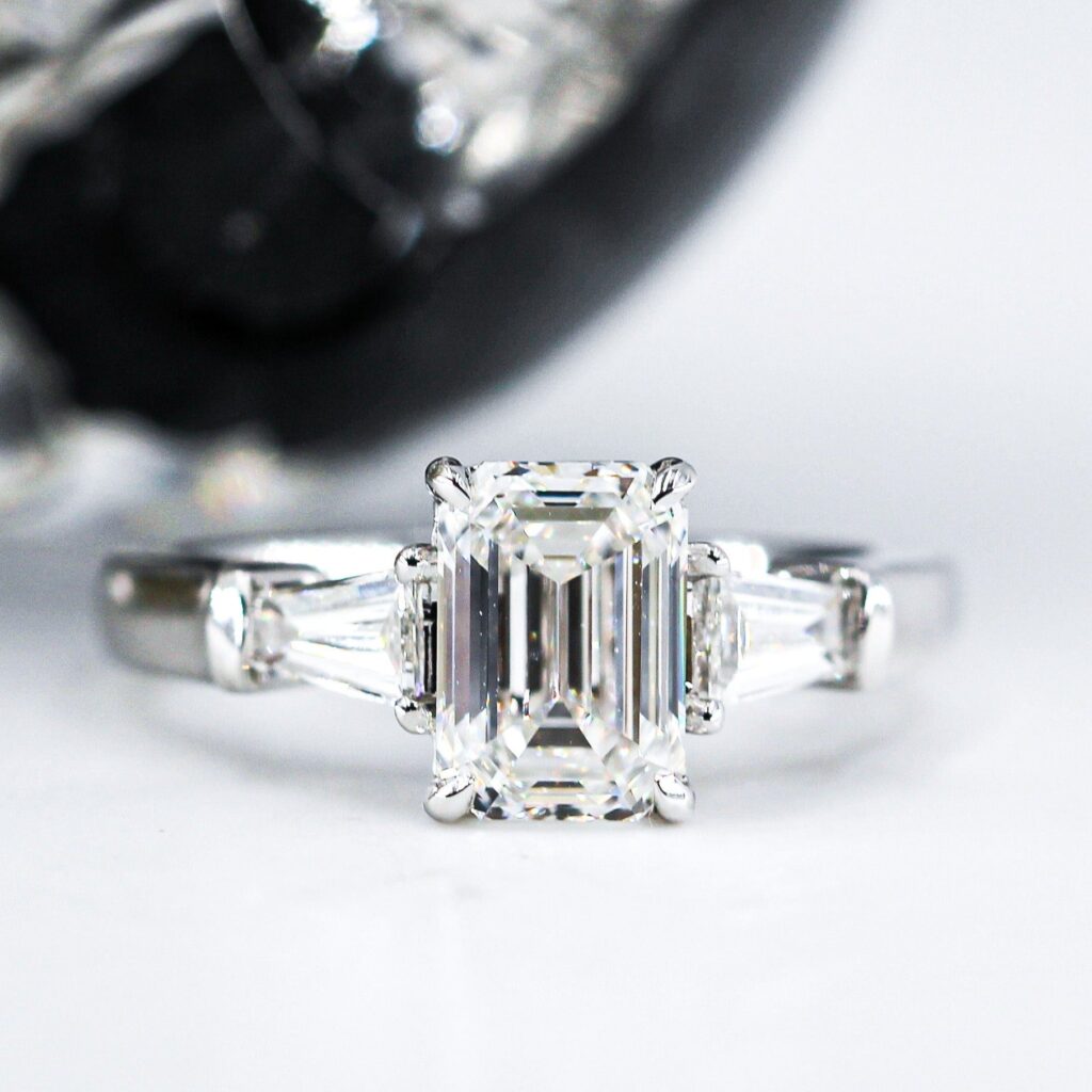 emerald cut diamond engagement rings brisbane australia unique design