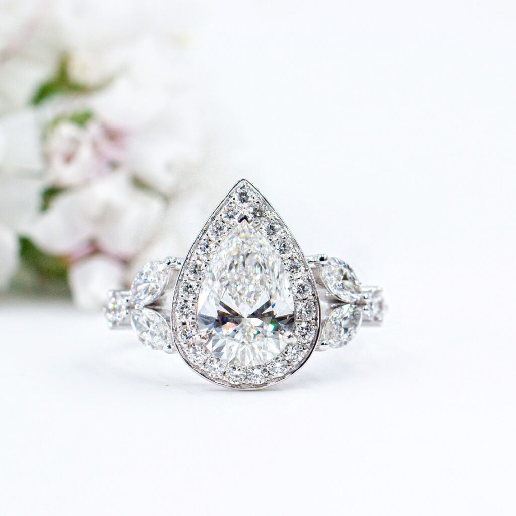 pear shape diamond engagement rings sydney australia custom jewelry