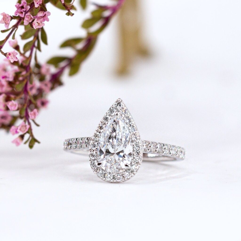 pear shape diamond engagement rings brisbane for sale