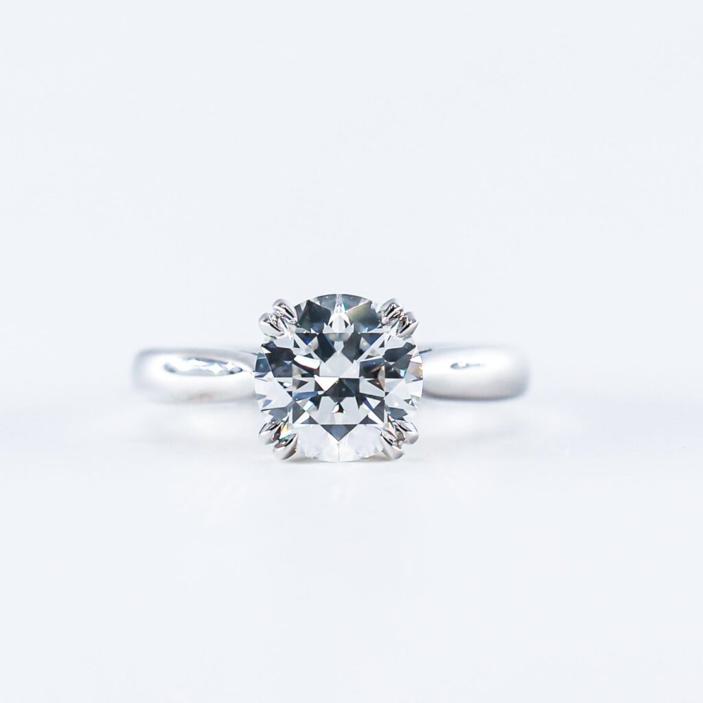 round brilliant cut diamond solitaire engagement rings sydney custom design