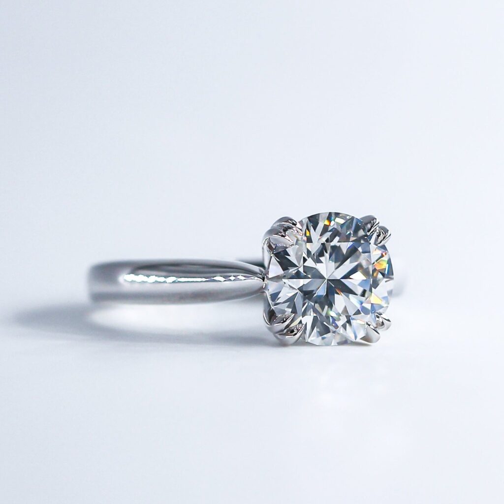 round brilliant cut diamond solitaire engagement rings sydney custom design