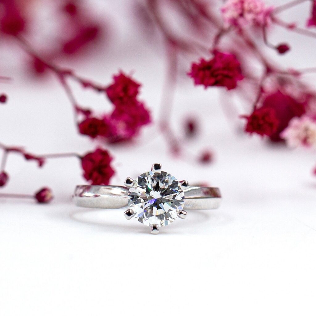 round brilliant cut diamond solitaire engagement rings perth custom design