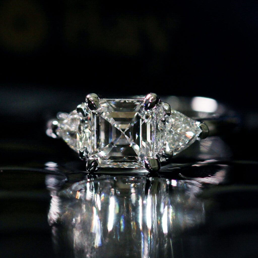 asscher cut diamond engagement rings sydney australia custom jewelry