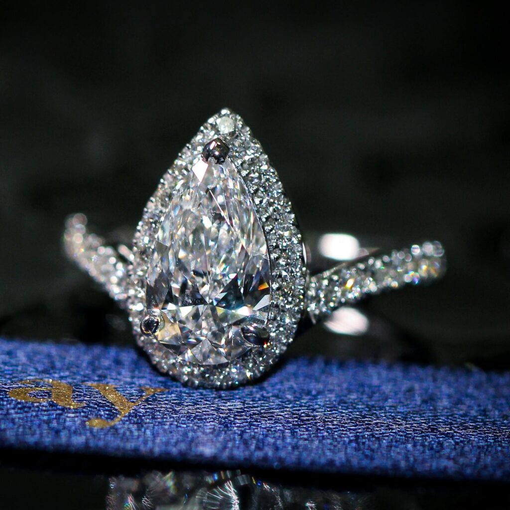 pear shape diamond engagement rings sydney australia custom jewelry