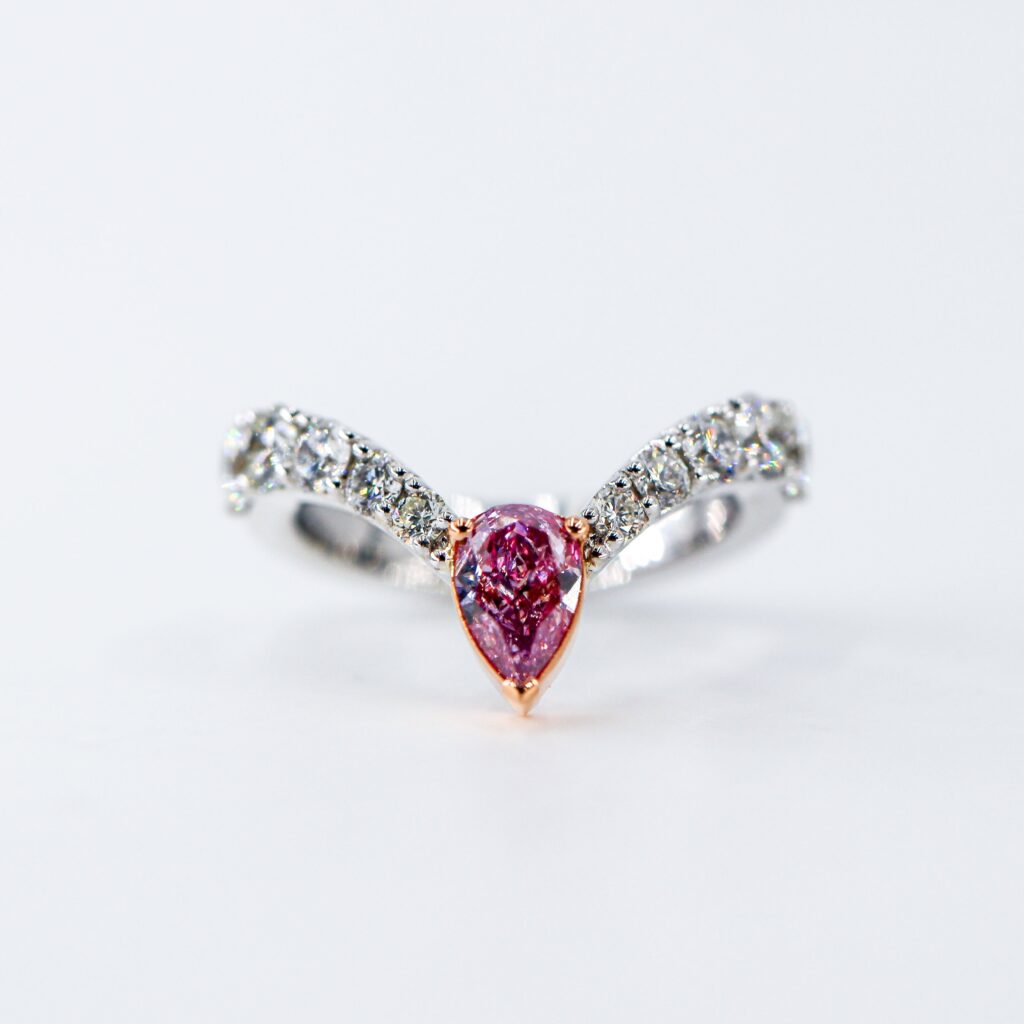 Pear shaped Australian Pink Diamond Rings Melbourne Special offer