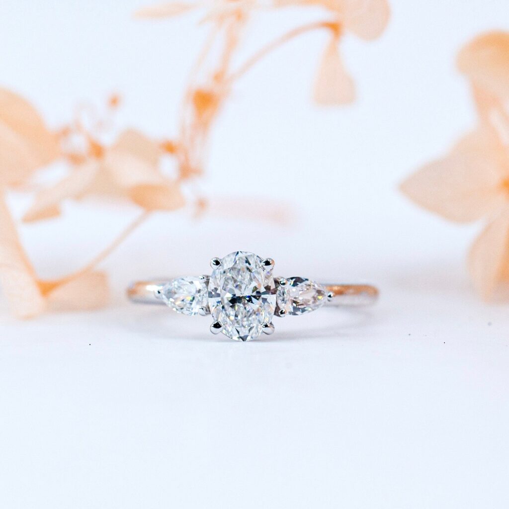 oval cut diamond three stone engagement rings sydney australia best price