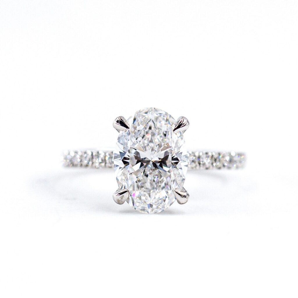 oval cut diamond shoulder engagement rings sydney australia custom design