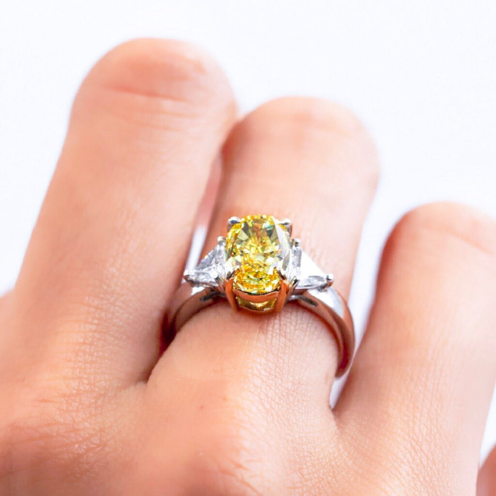 Oval cut yellow diamond rings Sydney Special offer