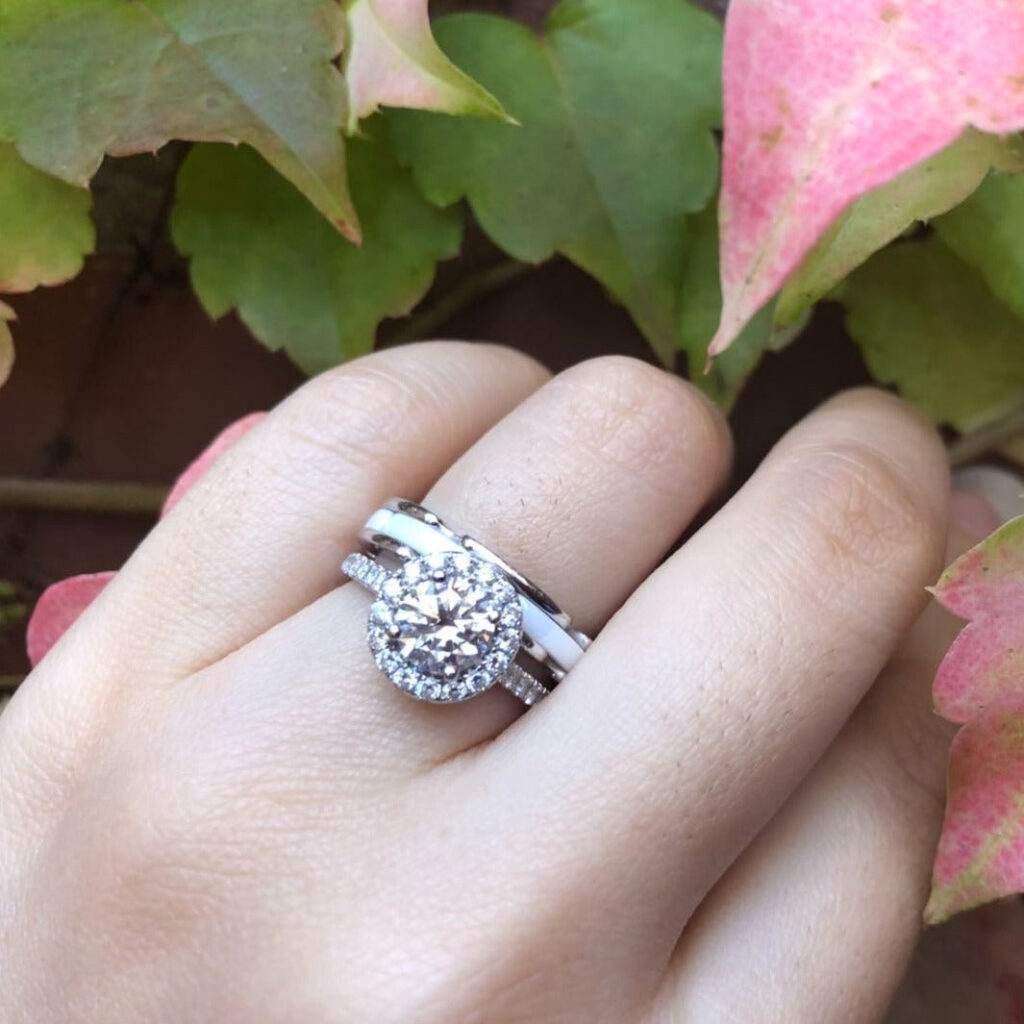 round brilliant cut diamond halo engagement rings perth best price