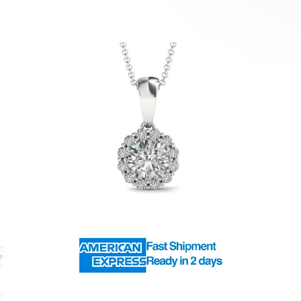 Round Brilliant cut Diamond Halo Pendants Sydney best value