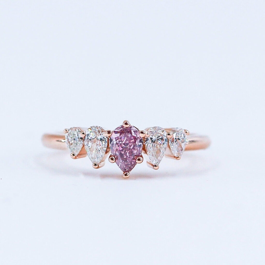 Pear Shaped Fancy Vivid Pink Diamond Engagement rings Melbourne Competitive pricing