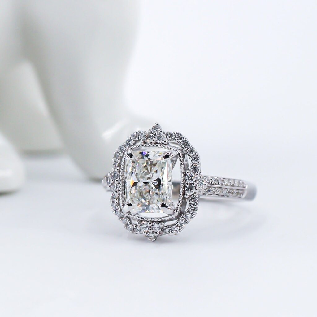 radiant cut diamond engagement rings perth australia unique design