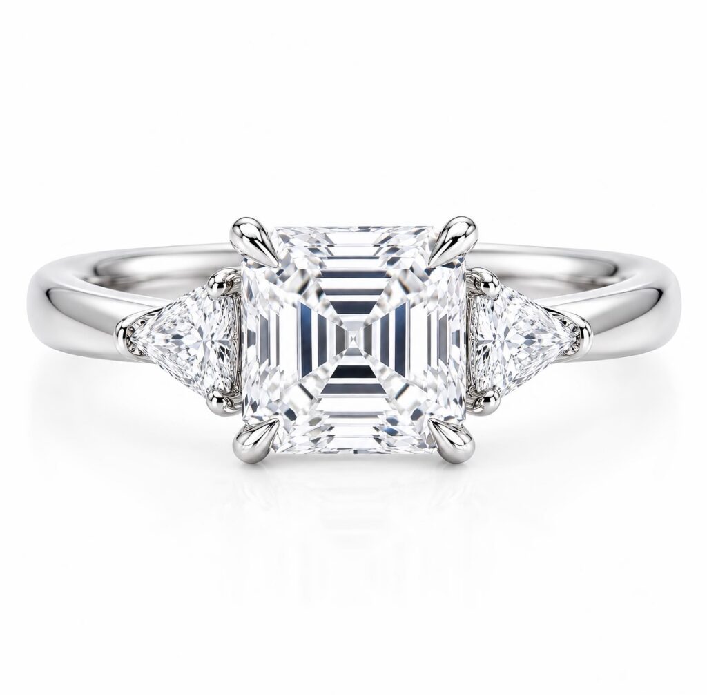 asscher cut diamond engagement rings sydney australia custom jewelry